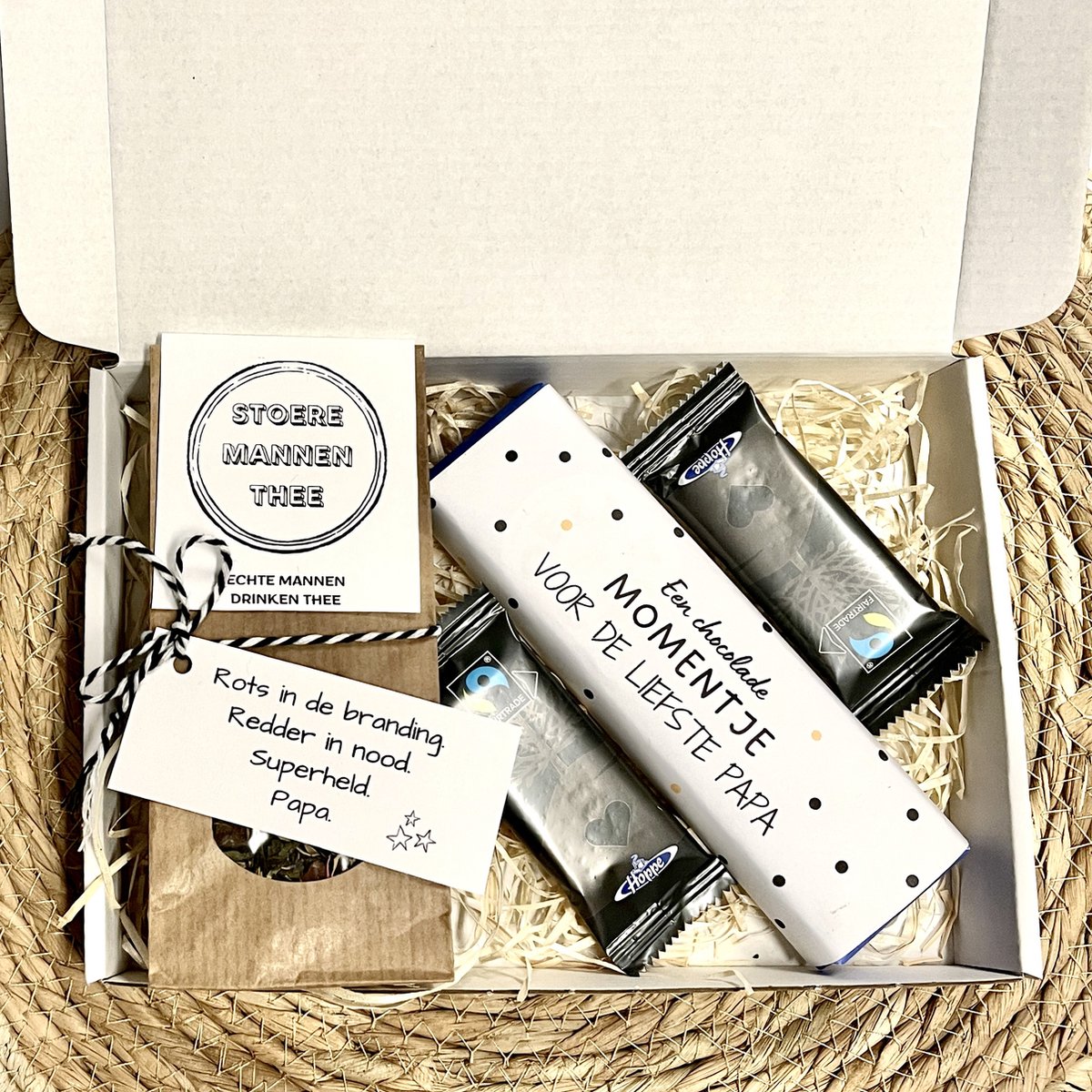 Vaderdag Giftset | Stoere Mannen Thee | Chocolade Momentje | Cadeau Voor Papa | Verjaardag Cadeau | Vader | Papa | Vaderdag Cadeau | Liefste Papa